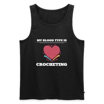 My Blood Type Is Crocheting Häkelkünstler - Männer Premium Bio Tank Top - Schwarz - Vorne - Michal (187cm)