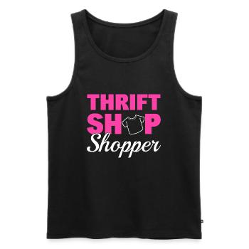 Sparsamer Liebhaber Einkaufssüchtig - Männer Premium Bio Tank Top - Schwarz - Vorne - Michal (187cm)