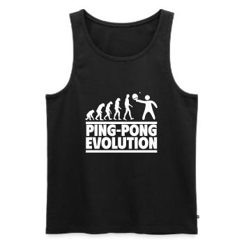 Ping-Pong Evolution - Men's Premium Organic Tank Top - black - Front - Michal (187cm)