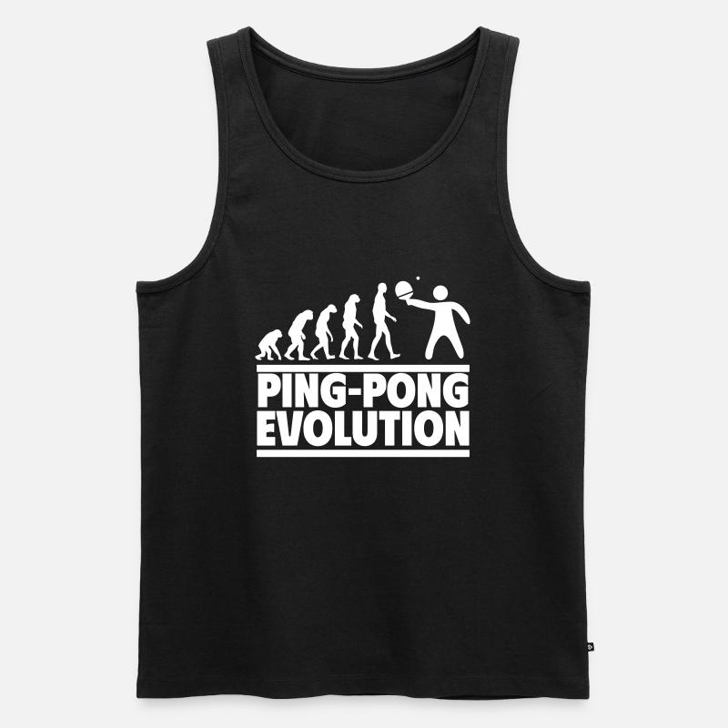 Ping-Pong Evolution - Männer Premium Bio Tank Top - Schwarz