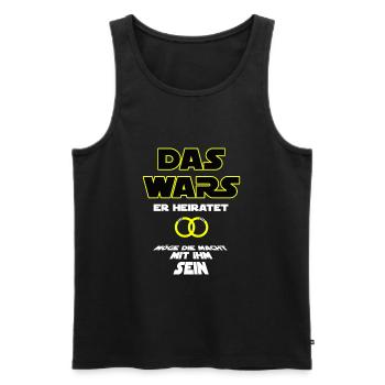 JGA Das Wars - Enterrement de vie de garçon - Mariage - Débardeur bio Premium Homme - noir - Devant - Michal (187cm)