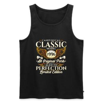 Vintage 1996 26th birthday Vintage 96 Gift - Men's Premium Organic Tank Top - black - Front - AI Model Male 178 light (178cm)