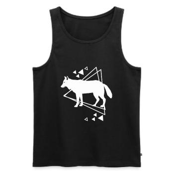 Wolf - Tierfreund Naturschutz - Männer Premium Bio Tank Top - Schwarz - Vorne - Michal (187cm)
