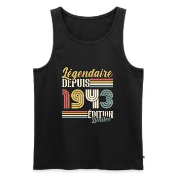 Légendaire Depuis 1943 - Débardeur bio Premium Homme - noir - Devant - AI Model Male 178 light (178cm)