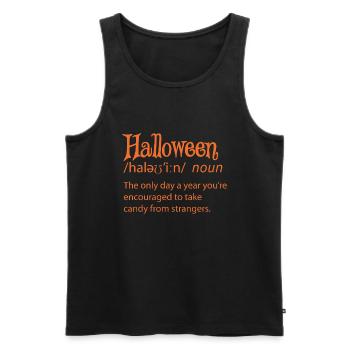 Halloween Funny Dictionary Définition - Débardeur bio Premium Homme - noir - Devant - AI Model Male 178 light (178cm)