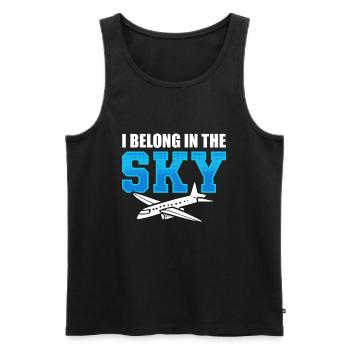 Lustiger Flugbegleiter Flugbegleiterin - Männer Premium Bio Tank Top - Schwarz - Vorne - Michal (187cm)