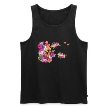 fleurs,fleur,printemps,fleurs - Débardeur bio Premium Homme - noir - Devant - AI Model Male 178 light (178cm)