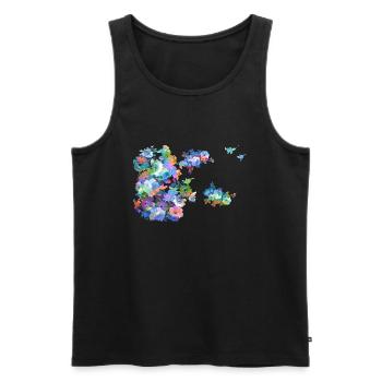 Flowers,Flower,Spring,Blossoms,Colorful - Men's Premium Organic Tank Top - black - Front - AI Model Male 178 light (178cm)
