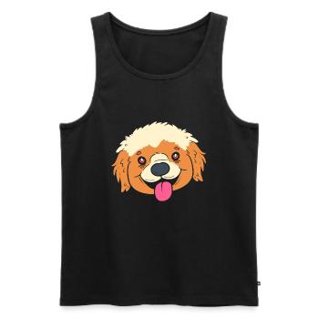 Süßer Welpe Hundesitter - Männer Premium Bio Tank Top - Schwarz - Vorne - Michal (187cm)
