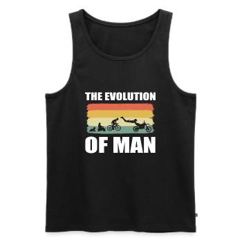 The Evolution Of A Man Motorradhändler - Männer Premium Bio Tank Top - Schwarz - Vorne - AI Model Male 178 light (178cm)
