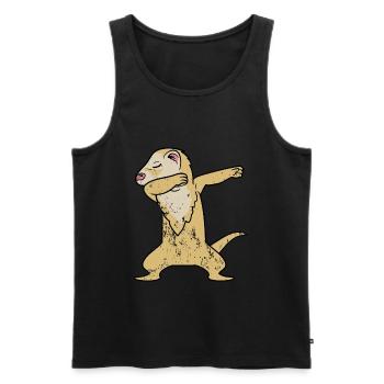 Rétro Vintage Grunge Dabbing Dab Ferret - Débardeur bio Premium Homme - noir - Devant - Michal (187cm)