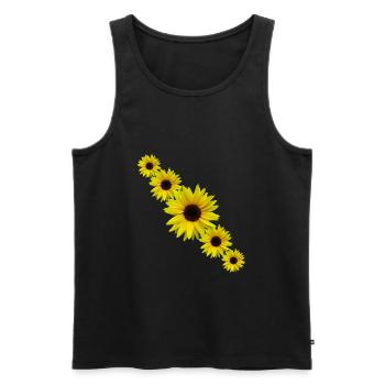Sunflower, sunflower, flowers - Men's Premium Organic Tank Top - black - Front - Michal (187cm)