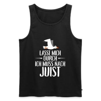 Lasst mich durch ich muss nach Juist Möwe - Männer Premium Bio Tank Top - Schwarz - Vorne - AI Model Male 178 light (178cm)