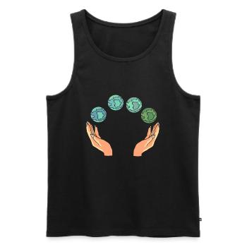 Rette die Erde Umweltschützer - Männer Premium Bio Tank Top - Schwarz - Vorne - AI Model Male 178 light (178cm)