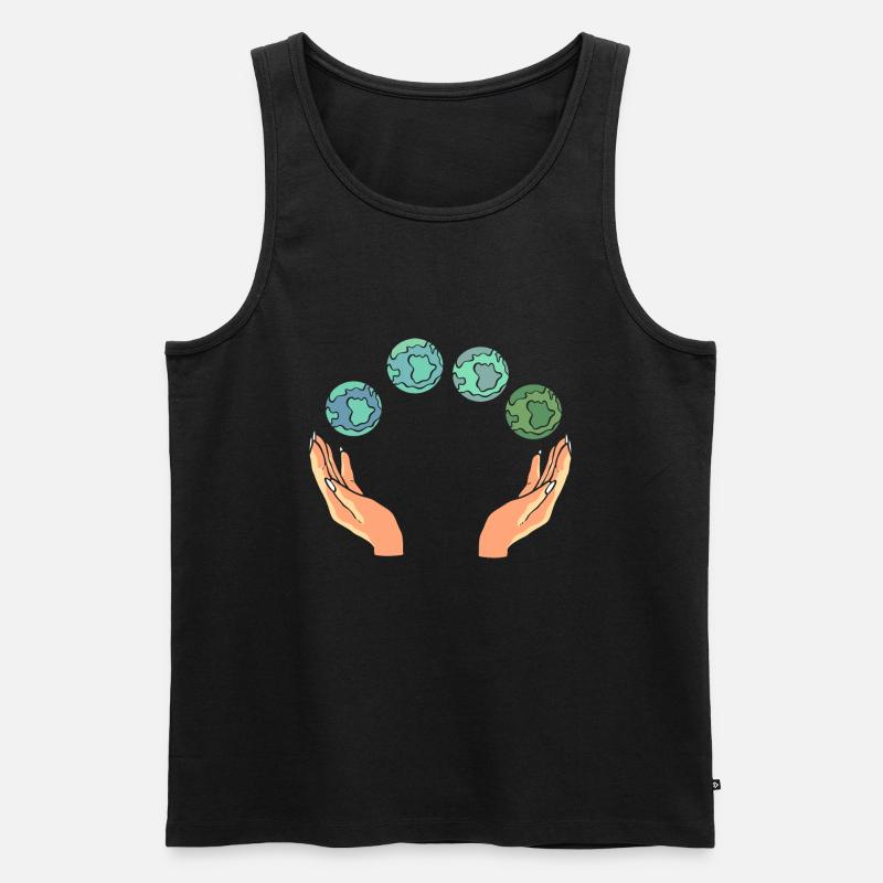 Rette die Erde Umweltschützer - Männer Premium Bio Tank Top - Schwarz