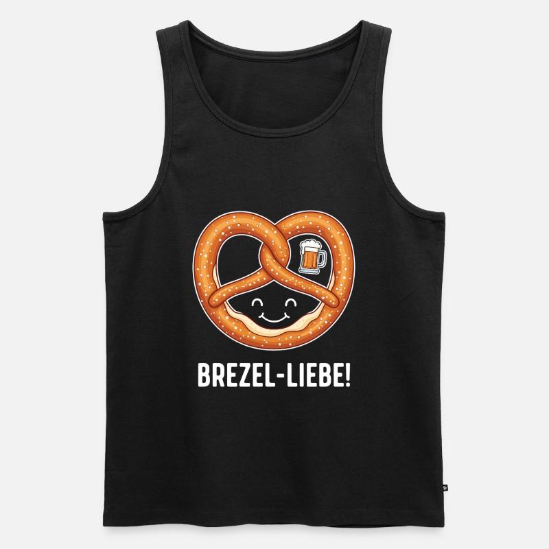 Brezel-Liebe ! - Männer Premium Bio Tank Top - Schwarz