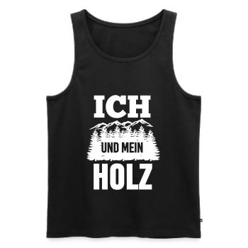 Ich Und Mein Holz Wald Förster Geschenk - Männer Premium Bio Tank Top - Schwarz - Vorne - Michal (187cm)