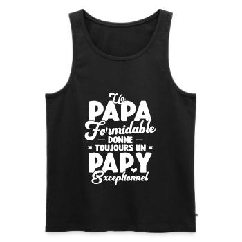 Un Papa Formidable Donne Un Papy Exceptionnel - Débardeur bio Premium Homme - noir - Devant - AI Model Male 178 light (178cm)