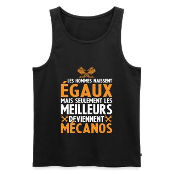 Les Hommes Naissent Egaux - Les Meilleurs Mécanos - Débardeur bio Premium Homme - noir - Devant - Michal (187cm)