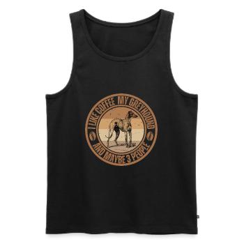 Greyhound Café Chien Café - Débardeur bio Premium Homme - noir - Devant - Michal (187cm)