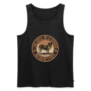 St. Bernard Coffee Dog Cafe - Débardeur bio Premium Homme - noir - Devant - Michal (187cm)