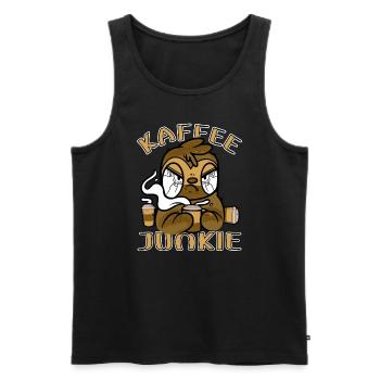 Kaffee Junkie böses Faultier - Männer Premium Bio Tank Top - Schwarz - Vorne - Michal (187cm)