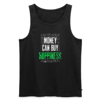Gummischuhe Geld kann Glück kaufen Lustiger Turnschuh - Männer Premium Bio Tank Top - Schwarz - Vorne - Michal (187cm)