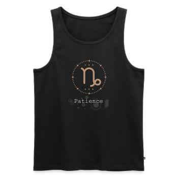Astrologie du zodiaque Capricorne géométrique minimaliste à - Débardeur bio Premium Homme - noir - Devant - AI Model Male 178 light (178cm)