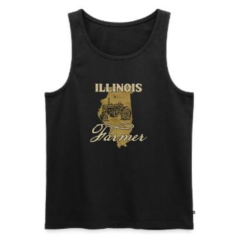 Illinois Farmer Tractor Lover Carte d’État Farming Lo - Débardeur bio Premium Homme - noir - Devant - Michal (187cm)