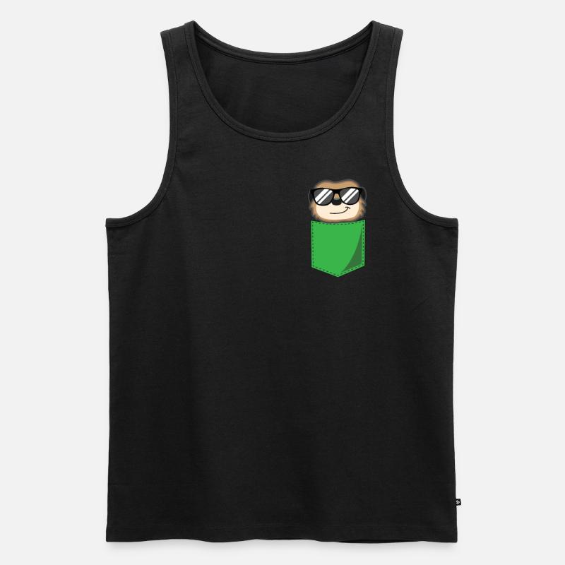 Lustiges Erdmännchen In Brusttasche Print Geschenk - Männer Premium Bio Tank Top - Schwarz