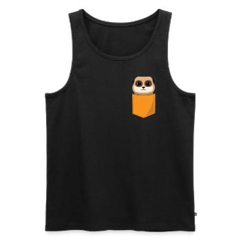Suricate drôle dans la poche de poitrine Imprimer Cadeau - Débardeur bio Premium Homme - noir - Devant - Michal (187cm)