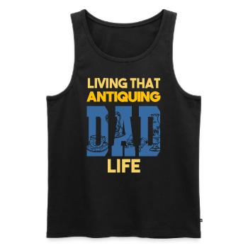 Living That Antiquing Dad Life Antiquitäten Papa - Männer Premium Bio Tank Top - Schwarz - Vorne - AI Model Male 178 light (178cm)