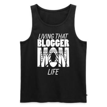 Living That Blogger Mom Life Blogger Mama - Männer Premium Bio Tank Top - Schwarz - Vorne - AI Model Male 178 light (178cm)