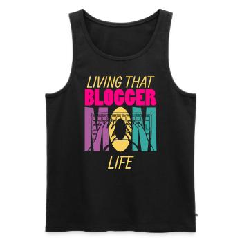 Living That Blogger Mom Life Mama Blogger - Männer Premium Bio Tank Top - Schwarz - Vorne - AI Model Male 178 light (178cm)