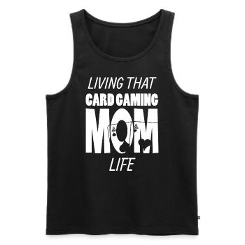 Vivre ce jeu de cartes Joueur de cartes Mom Life - Débardeur bio Premium Homme - noir - Devant - AI Model Male 178 light (178cm)