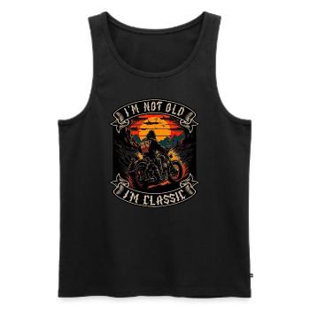 I m not old I m classic Motorrad biker - Männer Premium Bio Tank Top - Schwarz - Vorne - AI Model Male 178 light (178cm)