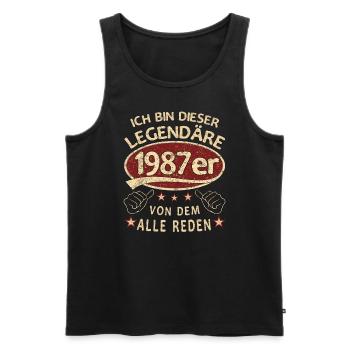 36. Geburtstag 1987 36 er Geburtstag - Männer Premium Bio Tank Top - Schwarz - Vorne - Michal (187cm)