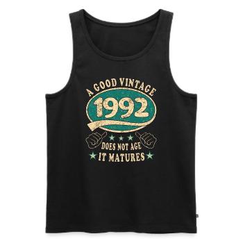 31. Geburtstag 1992 31er Guter Jahrgang - Männer Premium Bio Tank Top - Schwarz - Vorne - AI Model Male 178 light (178cm)