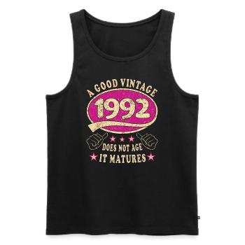 31. Geburtstag 1992 31er Guter Jahrgang - Männer Premium Bio Tank Top - Schwarz - Vorne - AI Model Male 178 light (178cm)