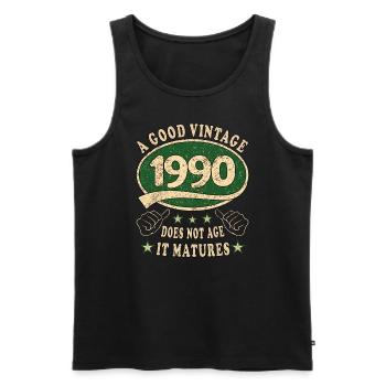 33rd Birthday 1990 33 Good vintage - Men's Premium Organic Tank Top - black - Front - Michal (187cm)