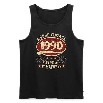 33rd Birthday 1990 33 Good vintage - Men's Premium Organic Tank Top - black - Front - Michal (187cm)