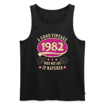 41. Geburtstag 1982 41er Guter Jahrgang - Männer Premium Bio Tank Top - Schwarz - Vorne - Michal (187cm)
