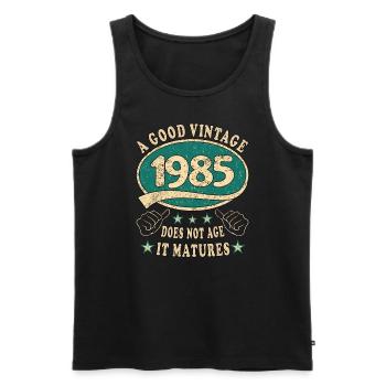 38. Geburtstag 1985 38er Guter Jahrgang - Männer Premium Bio Tank Top - Schwarz - Vorne - Michal (187cm)