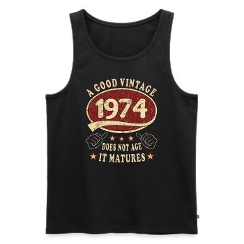 49th Birthday 1974 49er Good vintage - Men's Premium Organic Tank Top - black - Front - Michal (187cm)