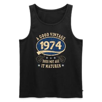 49th Birthday 1974 49er Good vintage - Men's Premium Organic Tank Top - black - Front - Michal (187cm)