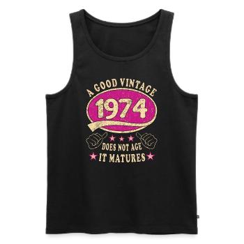 49th Birthday 1974 49er Good vintage - Men's Premium Organic Tank Top - black - Front - Michal (187cm)
