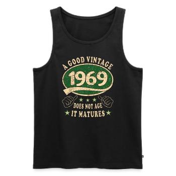 54. Geburtstag 1969 54er Guter Jahrgang - Männer Premium Bio Tank Top - Schwarz - Vorne - Michal (187cm)