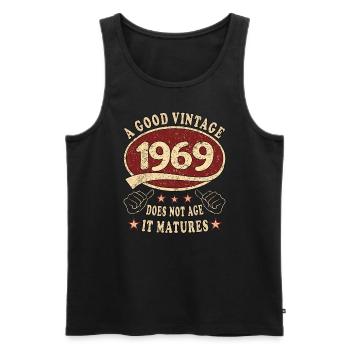 54. Geburtstag 1969 54er Guter Jahrgang - Männer Premium Bio Tank Top - Schwarz - Vorne - Michal (187cm)