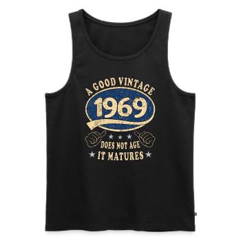 54. Geburtstag 1969 54er Guter Jahrgang - Männer Premium Bio Tank Top - Schwarz - Vorne - Michal (187cm)