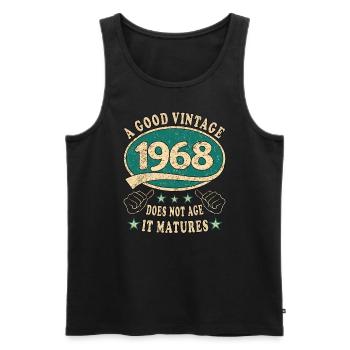 55. Geburtstag 1968 55er Guter Jahrgang - Männer Premium Bio Tank Top - Schwarz - Vorne - Michal (187cm)